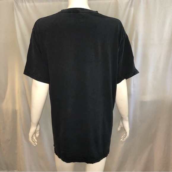 Mens faded black t shirt with a pinup woman in lingerie on front size large - Picture 9 of 12